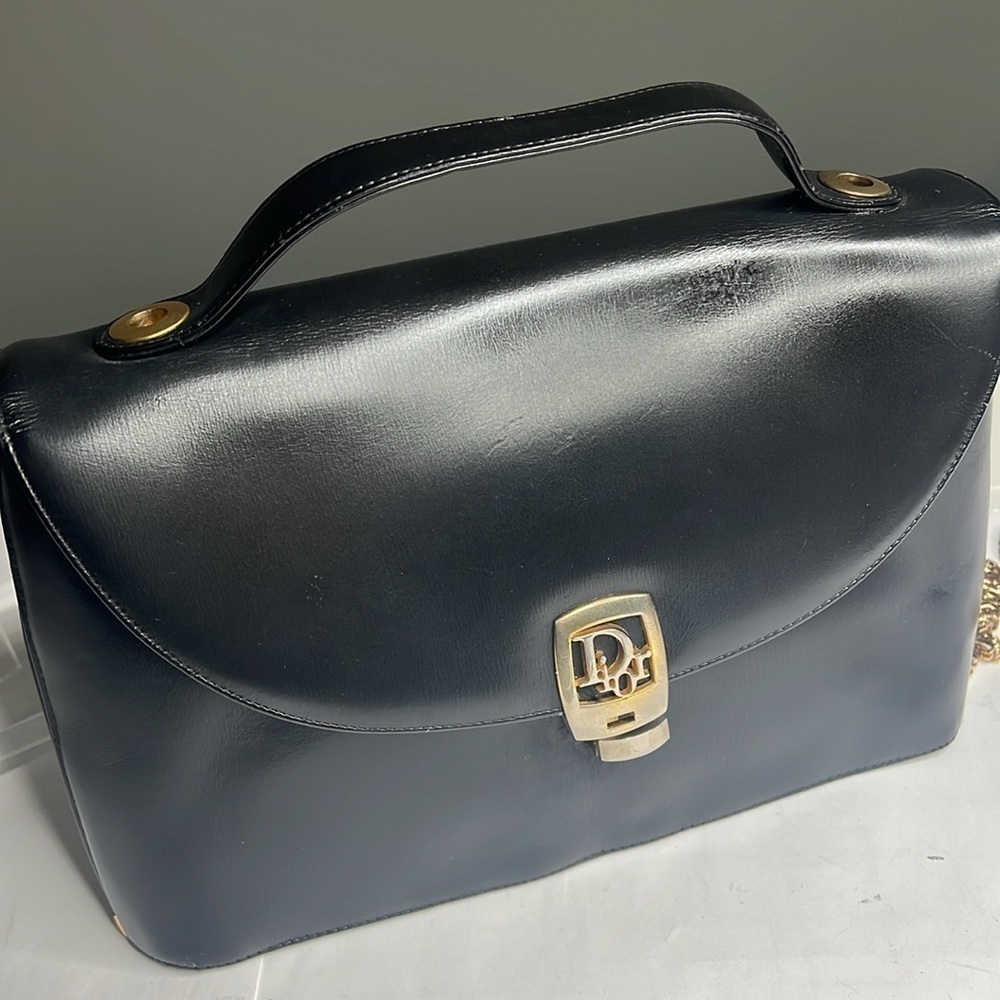 Christian Dior Black Leather Vintage Handbag Crossbody Bag - Picture 6 of 16